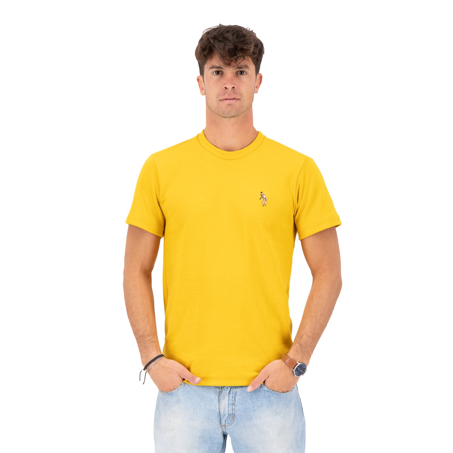 PLAYERA CUELLO REDONDO LISO MOSTAZA HPC POLO