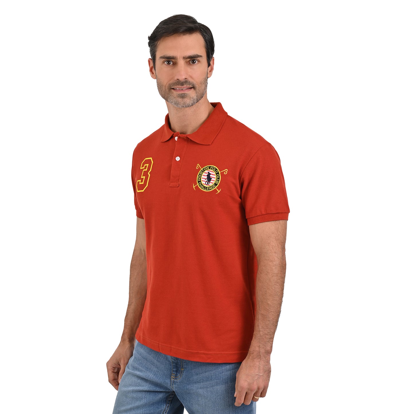 PLAYERA PIQUÉ POLO MODELAJE TERRACOTA ESCUDO HPC POLO