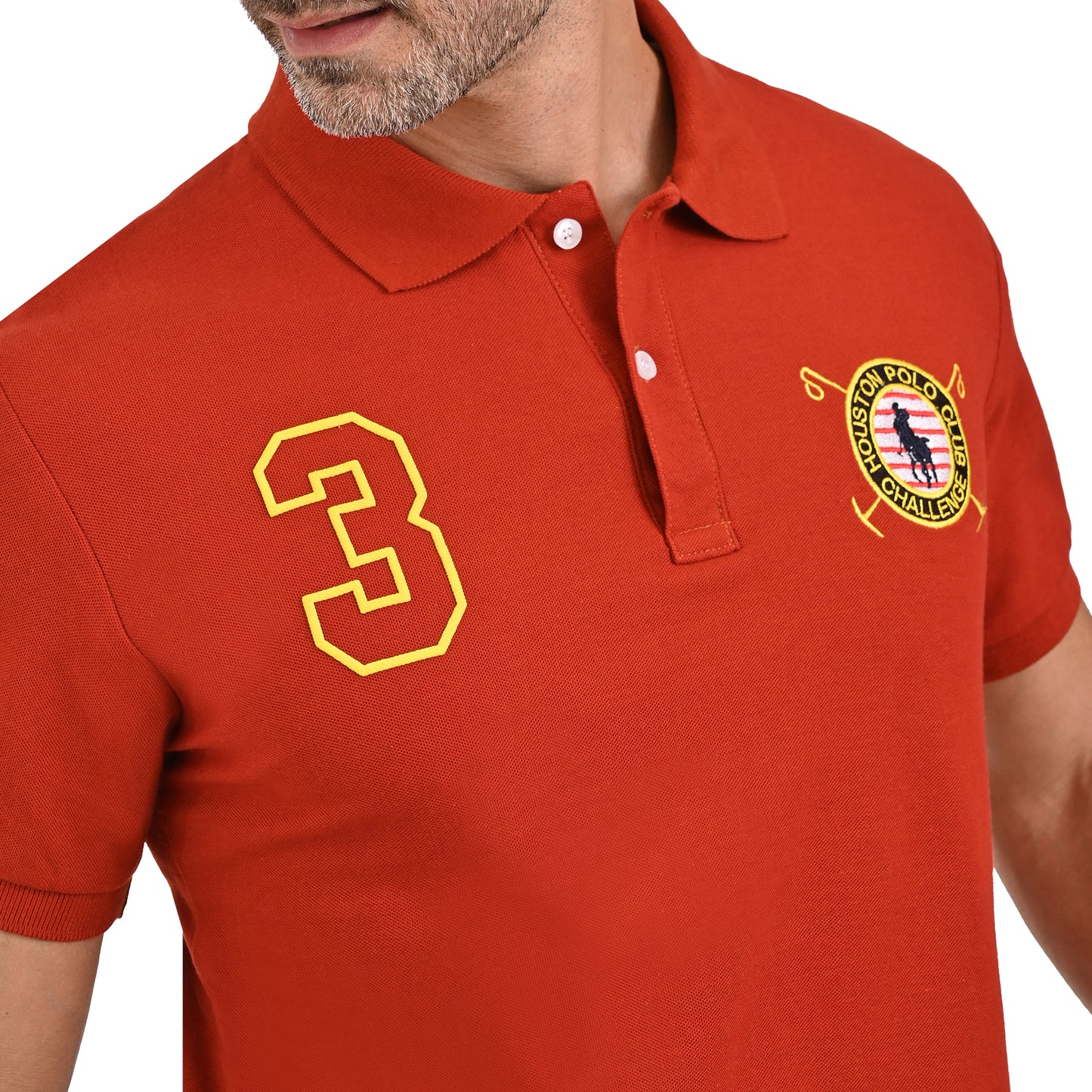 PLAYERA PIQUÉ POLO MODELAJE TERRACOTA ESCUDO HPC POLO