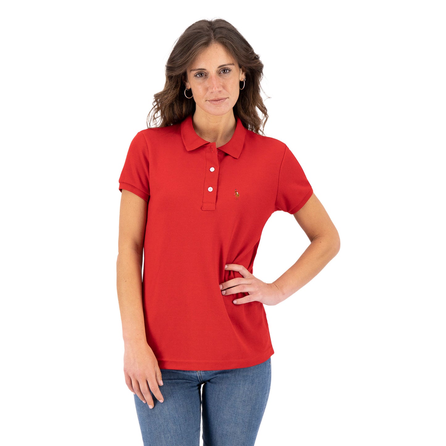 3034-D PLAYERA BASICA PIQUÉ PARA DAMA ROJO