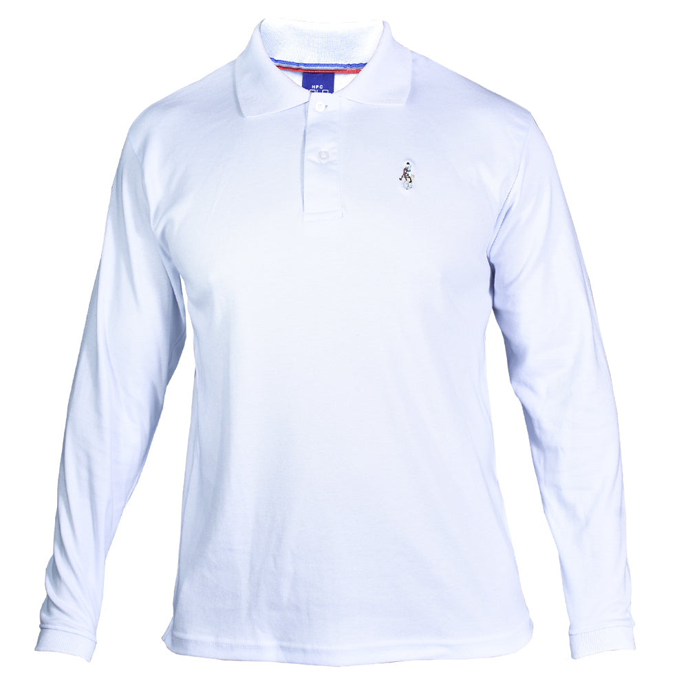 Playera Polo Piqué Blanco Lisa Hombre M/L 3034-L