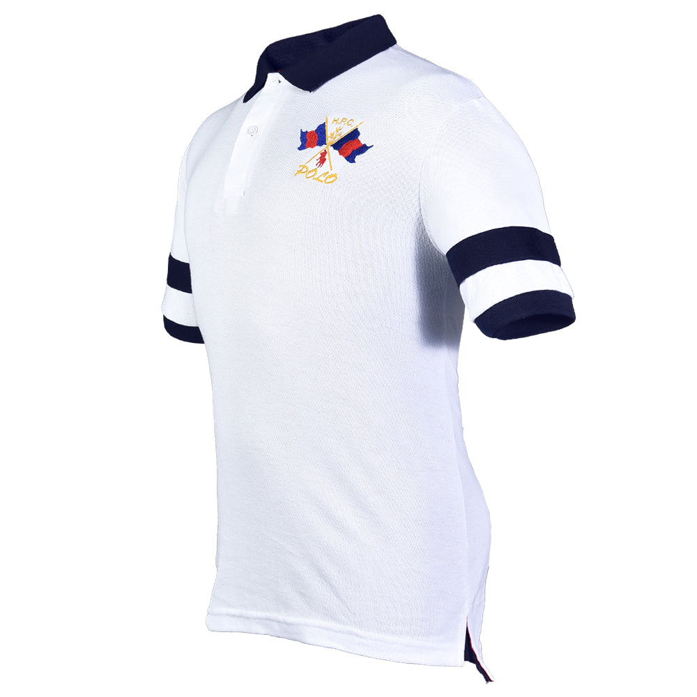 Playera Polo Piqué Modelaje Blanco y Marino Hombre 3034-AM5