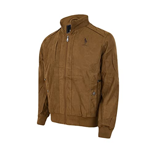 HPC POLO Chamarras de Moda para Hombre con Bolsas Laterales y Forro Interior Capitonado, Juvenil y Casual. (Bronce ch)