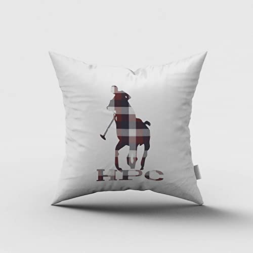HPC POLO Cojín Decorativo Modelo Polo, para Recamara y Sala, Diseño Exclusivo, Suave y cómodo, Cuadros Rojos
