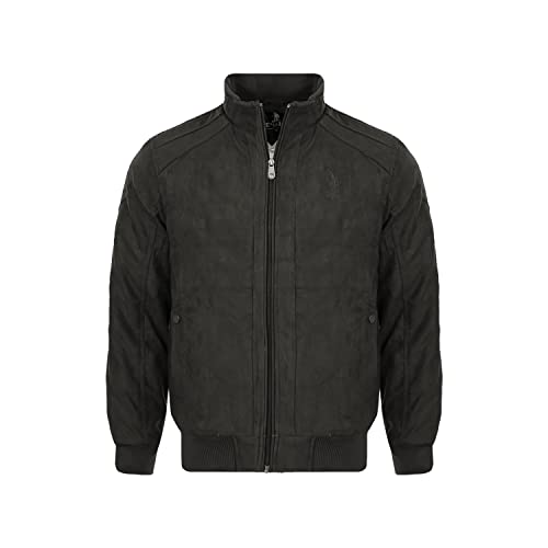 Chamarras de Hombre con Tacto de Gamuza, Bolsas Laterales e Interior Capitonado, Caliente y Cómoda. (olivo g)