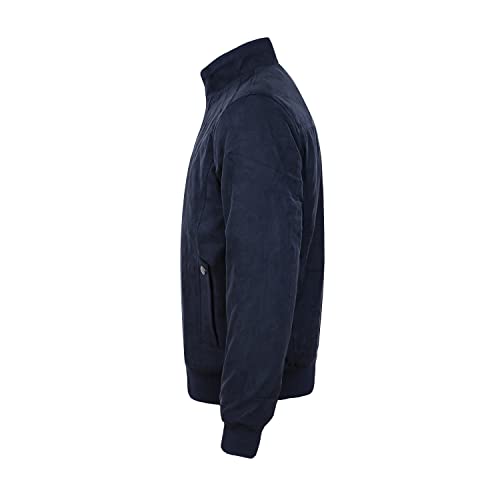 Chamarras de Hombre con Tacto de Gamuza, Bolsas Laterales e Interior Capitonado, Caliente y Cómoda. (marino eg)