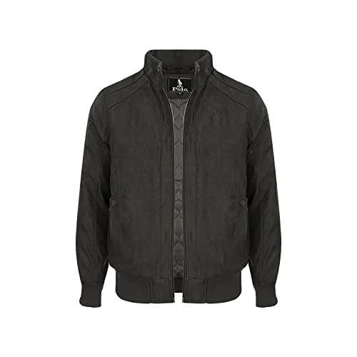Chamarras de Hombre con Tacto de Gamuza, Bolsas Laterales e Interior Capitonado, Caliente y Cómoda. (olivo g)
