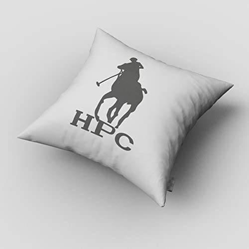 HPC POLO Cojín Decorativo Modelo Polo, para Recamara y Sala, Diseño Exclusivo, Suave y cómodo, Cuadros Gris