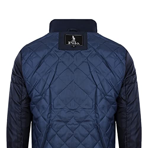 Chamarras de Hombre con Tacto de Gamuza, Bolsas Laterales e Interior Capitonado, Caliente y Cómoda. (marino eg)