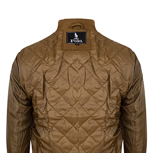 HPC POLO Chamarras de Moda para Hombre con Bolsas Laterales y Forro Interior Capitonado, Juvenil y Casual. (Bronce ch)