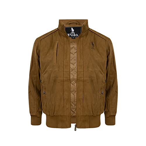 HPC POLO Chamarras de Moda para Hombre con Bolsas Laterales y Forro Interior Capitonado, Juvenil y Casual. (Bronce ch)