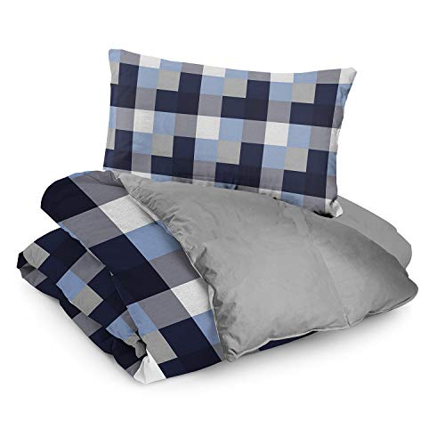 HPC POLO Edredón Modelo Cuadros Marinos, Doble Vista, Diseño Exclusivo y Elegante, Tela de Alta Calidad Premium, Ideal para Decoracion, máxima suavidad y Comfort (King Size)