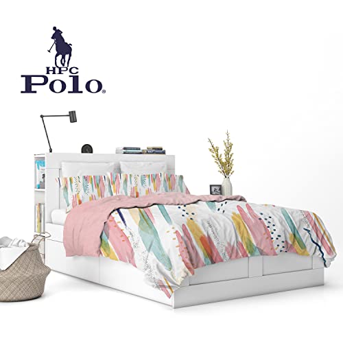 HPC POLO Edredón para Cama Modelo Brush, Doble Vista, Suave y Confortable para Cualquier Temporada, Diseño Exclusivo y Elegante, Calidad Premium (Matrimonial)