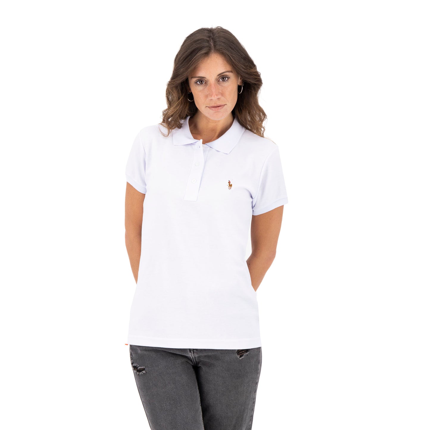 3034-D PLAYERA BASICA PIQUÉ PARA DAMA BLANCO