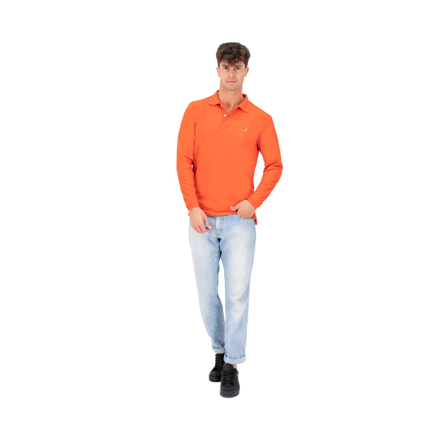 Playera Polo Piqué Toronja Lisa Hombre M/L 3034-L