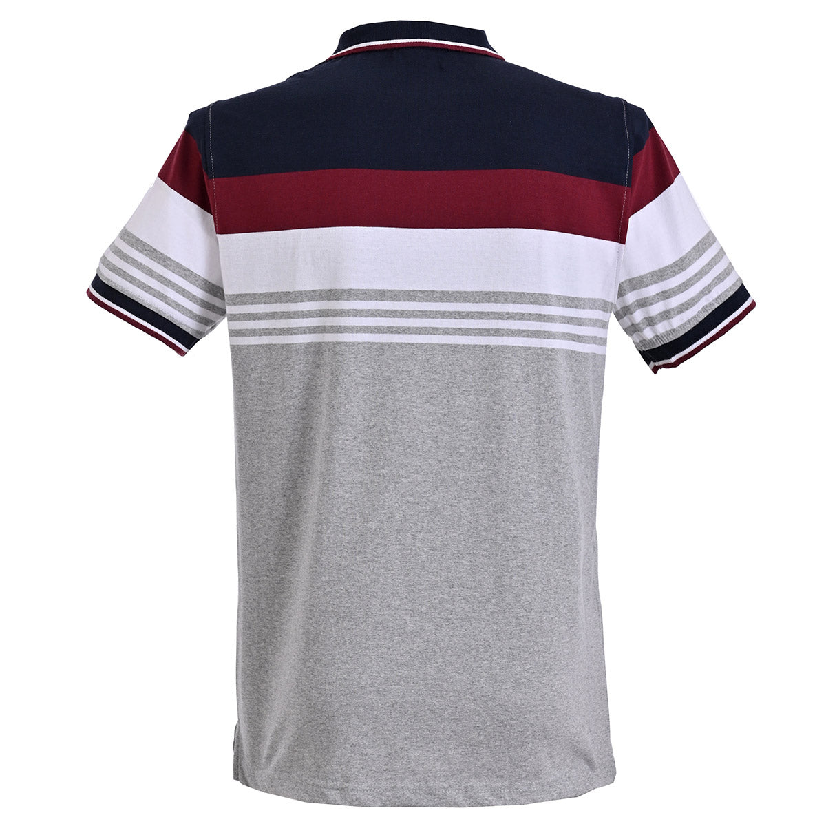 PLAYERA CHIFÓN POLO MODELAJE RAYAS NEGRO, GRIS, BLANCO, VINO HPC POLO
