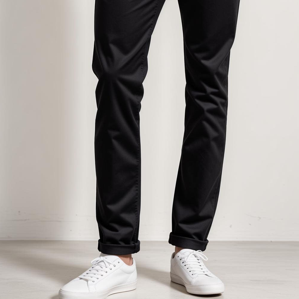 PANTALÓN DE GABARDINA NEGRO