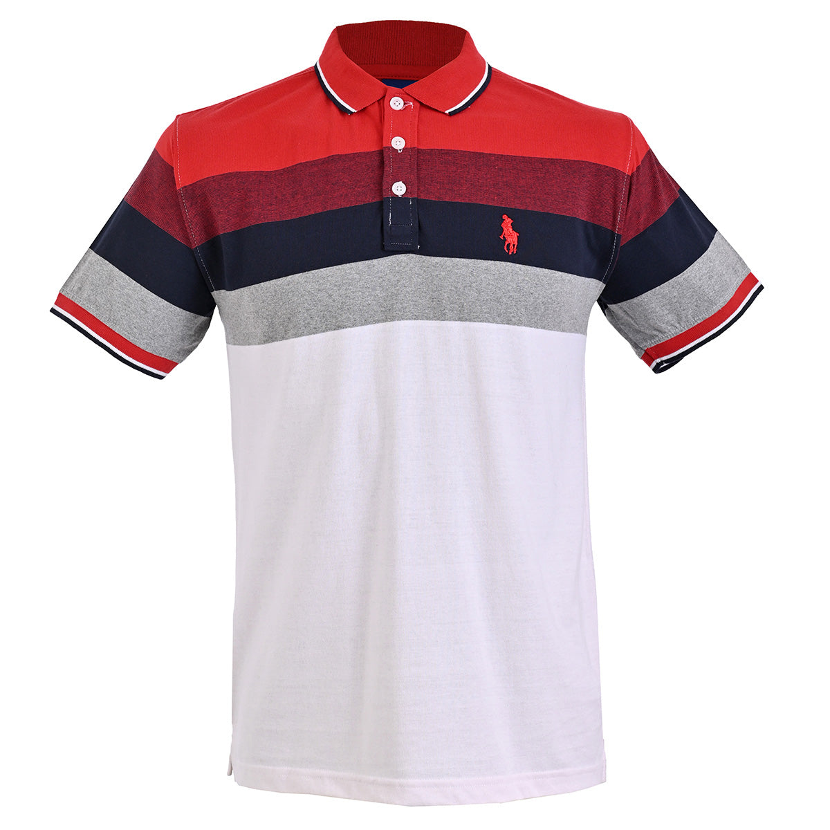 PLAYERA CHIFÓN POLO MODELAJE RAYAS GRIS, BLANCO, MARINO, ROJO HPC POLO