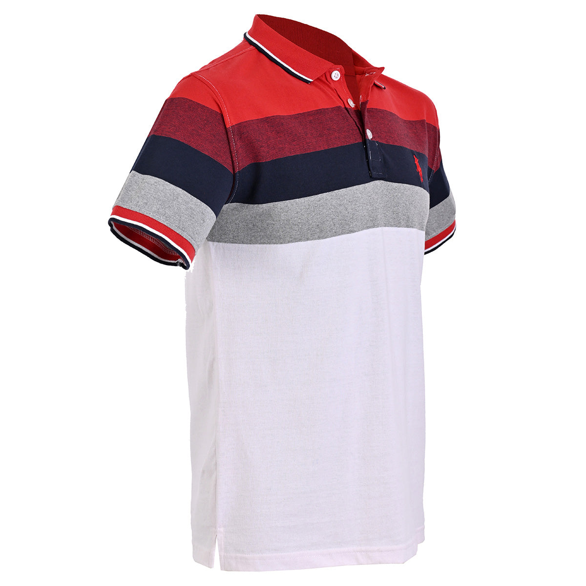 PLAYERA CHIFÓN POLO MODELAJE RAYAS GRIS, BLANCO, MARINO, ROJO HPC POLO
