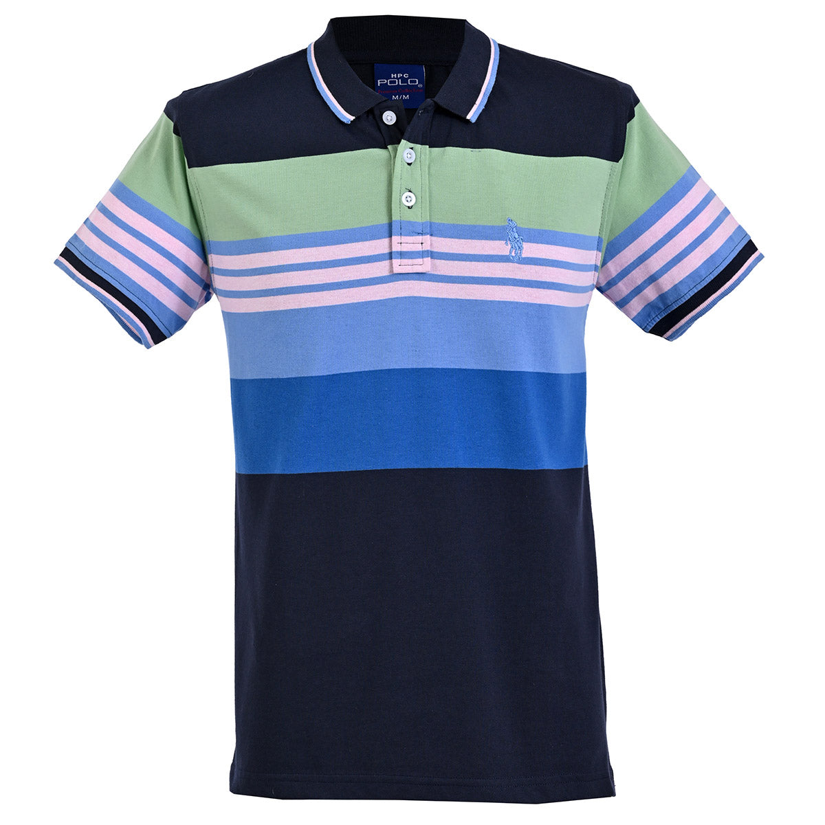 PLAYERA CHIFÓN POLO MODELAJE RAYAS AZUL GRIS, VERDE ROSA HPC POLO