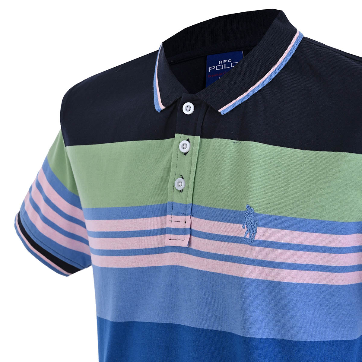 PLAYERA CHIFÓN POLO MODELAJE RAYAS AZUL GRIS, VERDE ROSA HPC POLO