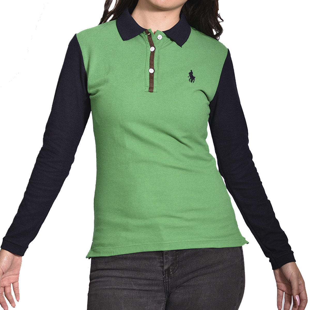 Playera Polo Pique Modelaje Verde Marino Mujer M/L 3034-DML3