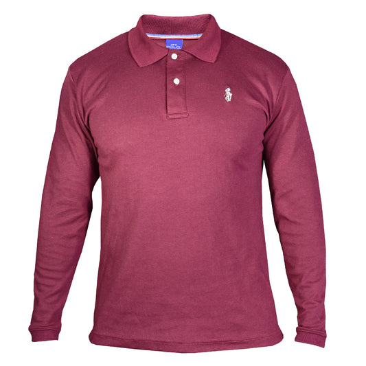 Playera Polo Piqué Vino Lisa Hombre M/L 3034-L