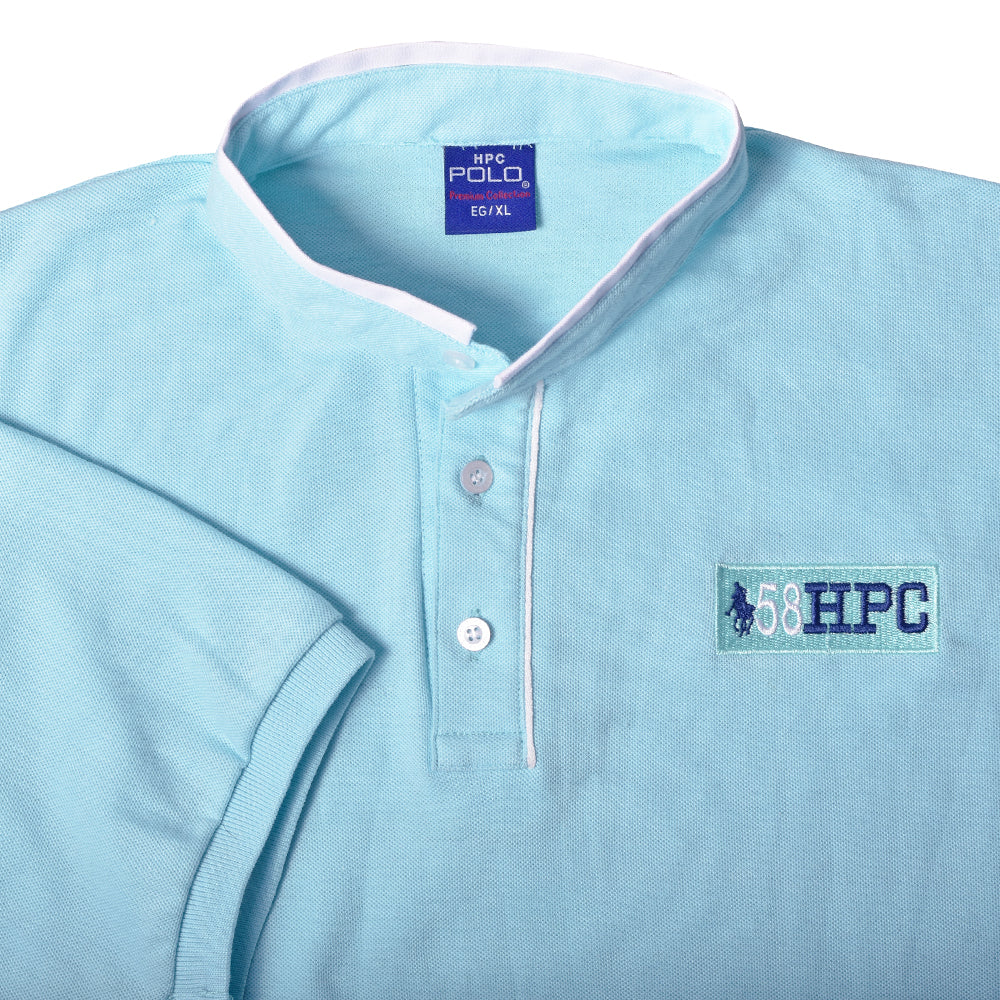 Playera Polo Piqué Modelaje Azul Cielo Mao Hombre 3034M-MAO2
