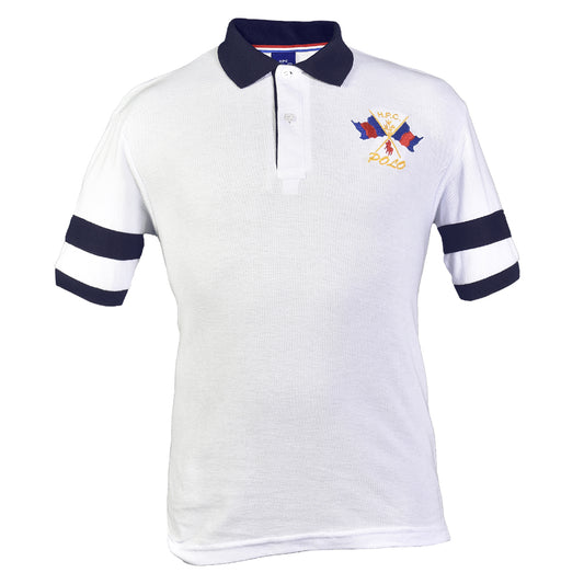 Playera Polo Piqué Modelaje Blanco y Marino Hombre 3034-AM5