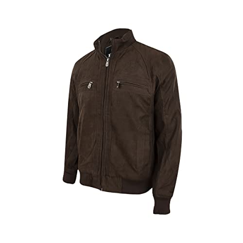 HPC POLO Chamarras de Moda para Hombre con Bolsas Laterales y Forro Interior Capitonado, Juvenil y Casual. (Chocolate EG)