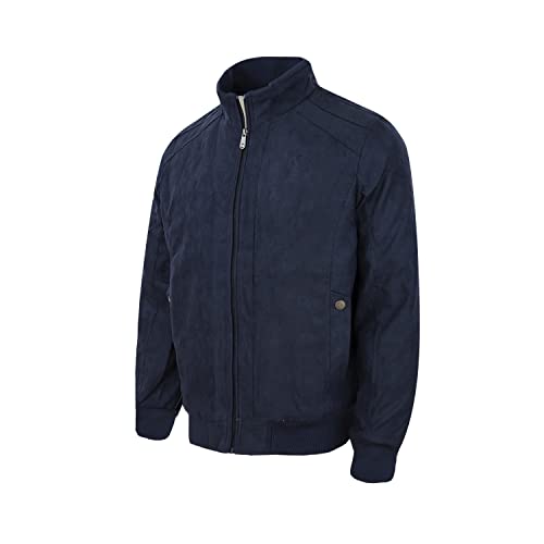Chamarras de Hombre con Tacto de Gamuza, Bolsas Laterales e Interior Capitonado, Caliente y Cómoda. (marino eg)