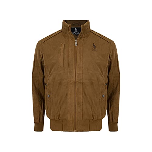 HPC POLO Chamarras de Moda para Hombre con Bolsas Laterales y Forro Interior Capitonado, Juvenil y Casual. (Bronce ch)