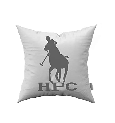 HPC POLO Cojín Decorativo Modelo Polo, para Recamara y Sala, Diseño Exclusivo, Suave y cómodo, Cuadros Gris