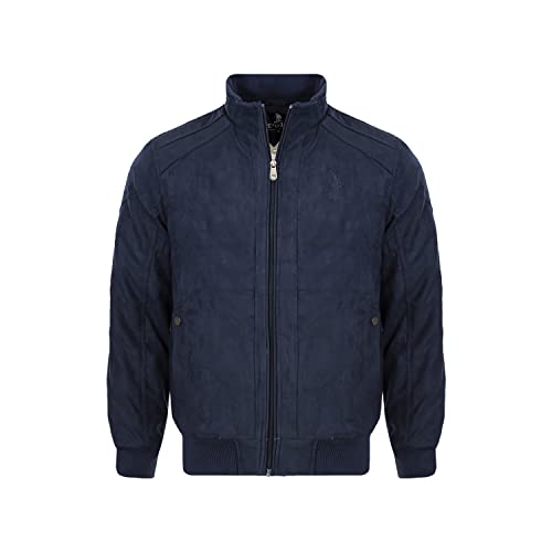 Chamarras de Hombre con Tacto de Gamuza, Bolsas Laterales e Interior Capitonado, Caliente y Cómoda. (marino eg)