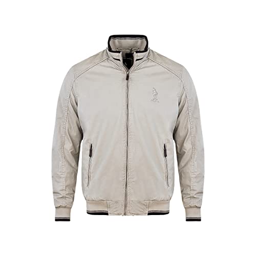 HPC POLO Chamarras de Moda para Hombre con Bolsas Laterales y Cierre, Juvenil y Casual. (Grande, Beige)