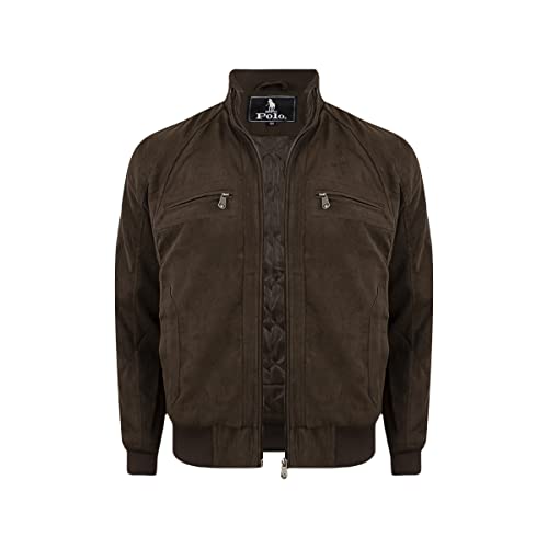 HPC POLO Chamarras de Moda para Hombre con Bolsas Laterales y Forro Interior Capitonado, Juvenil y Casual. (Chocolate EG)