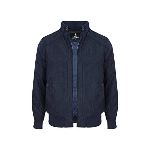 Chamarras de Hombre con Tacto de Gamuza, Bolsas Laterales e Interior Capitonado, Caliente y Cómoda. (marino eg)