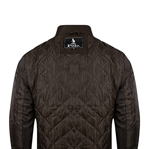 HPC POLO Chamarras de Moda para Hombre con Bolsas Laterales y Forro Interior Capitonado, Juvenil y Casual. (Chocolate EG)