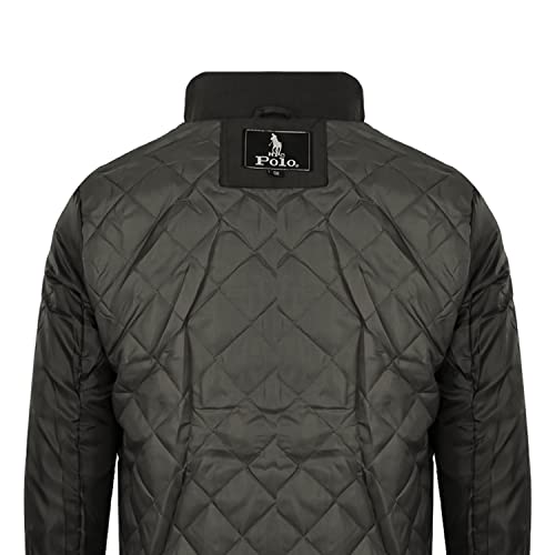Chamarras de Hombre con Tacto de Gamuza, Bolsas Laterales e Interior Capitonado, Caliente y Cómoda. (olivo g)