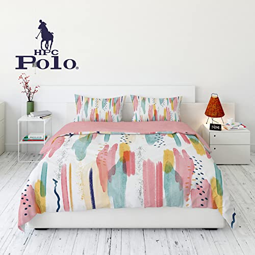 HPC POLO Edredón para Cama Modelo Brush, Doble Vista, Suave y Confortable para Cualquier Temporada, Diseño Exclusivo y Elegante, Calidad Premium (Matrimonial)